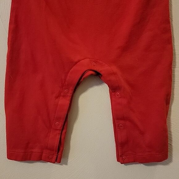 ADIDAS RED LONG-SLEEVE ROMPER, SIZE 9 MONTHS - Picture 4 of 6